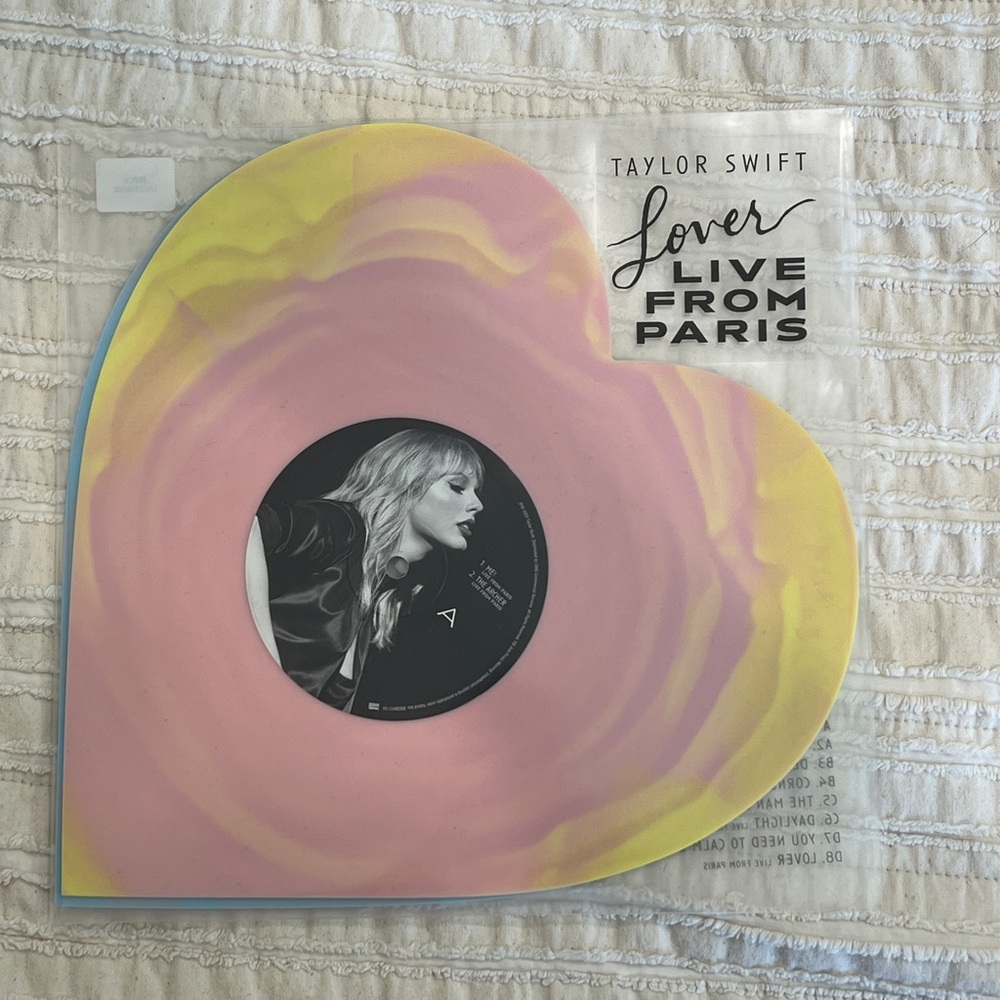 Taylor Swift Pink and Yellow Swirl Vinyl Record